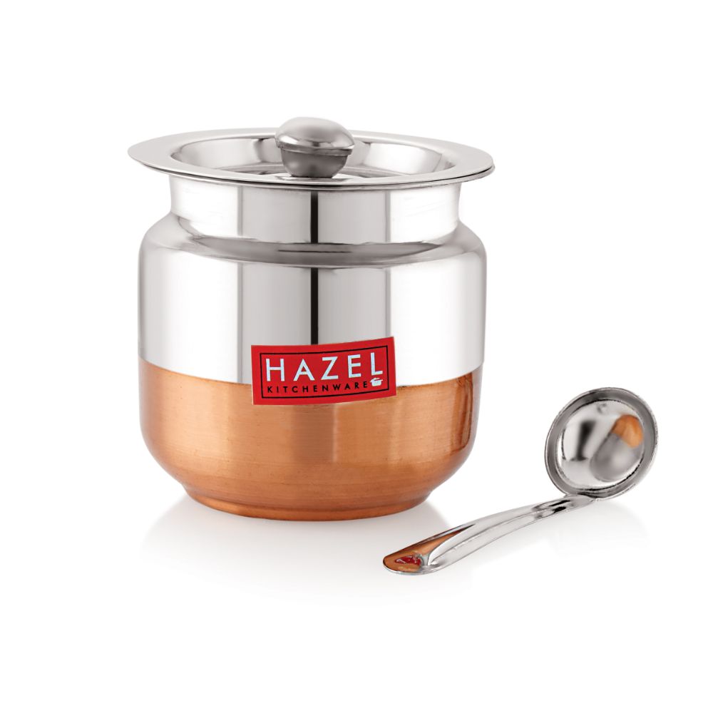 HAZEL Ghee Pot Copper bottom Premium - Small - Anarkali S2