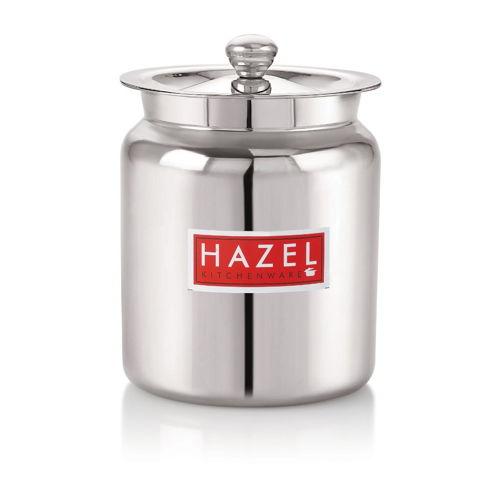 HAZEL Stainless Steel Oil / Ghee Storage Container, 600 ml, Silver
