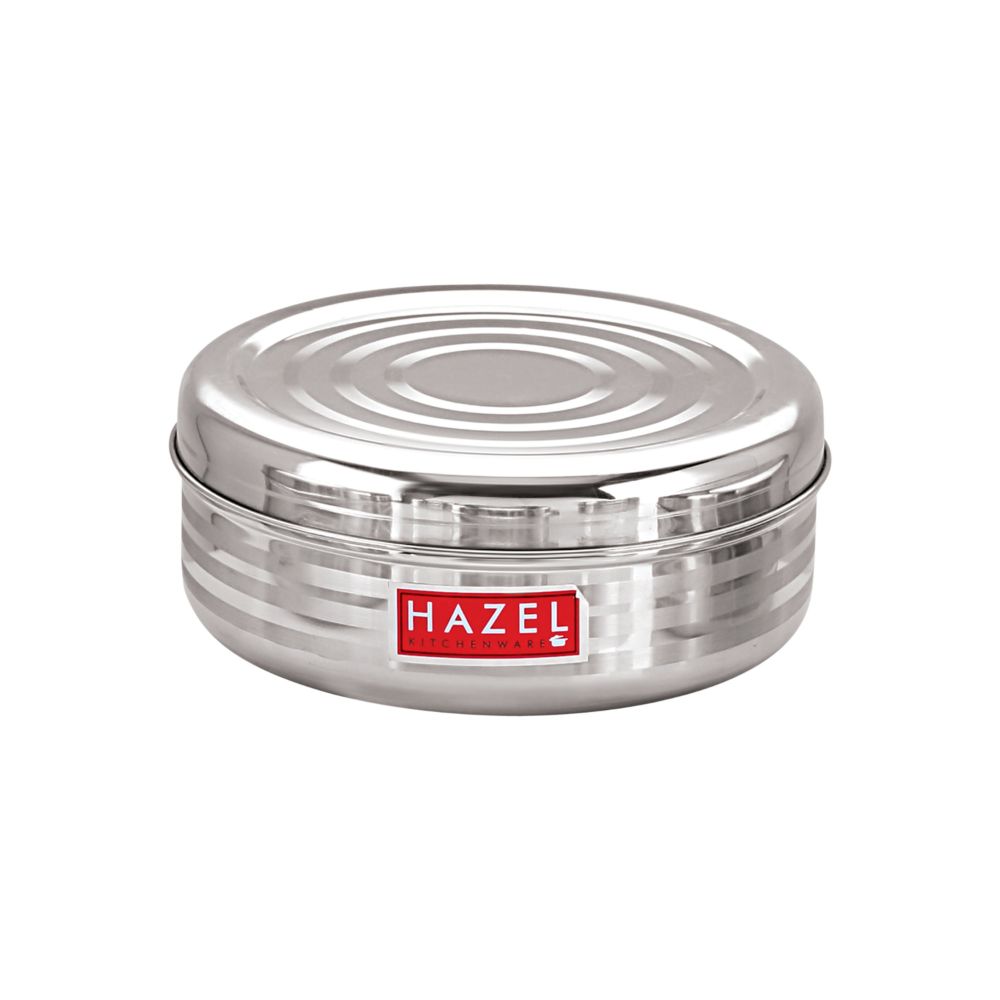 HAZEL Stainless Steel Big Container | Round Steel Container For Kitchen | Steel Storage Containers For Kitchen | Big Steel Dabba of Capacity 1500 ml
