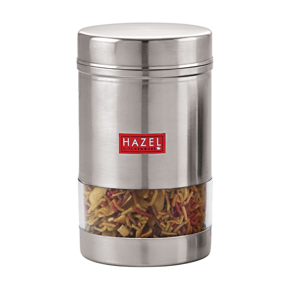 HAZEL Stainless Steel Kitchen Container | Transparent Kitchen Container Set with Matt Finish | Multipurpose Container for Kitchen Storage | 1 Pc, 1700 ml