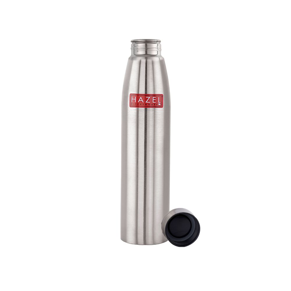 Steel Water Bottle 1 Litre By HAZEL Loch S3 | Stainless Steel Single Wall Fridge Water Bottle For Office | School | Trekking | Hiking | Travel, 1 Piece