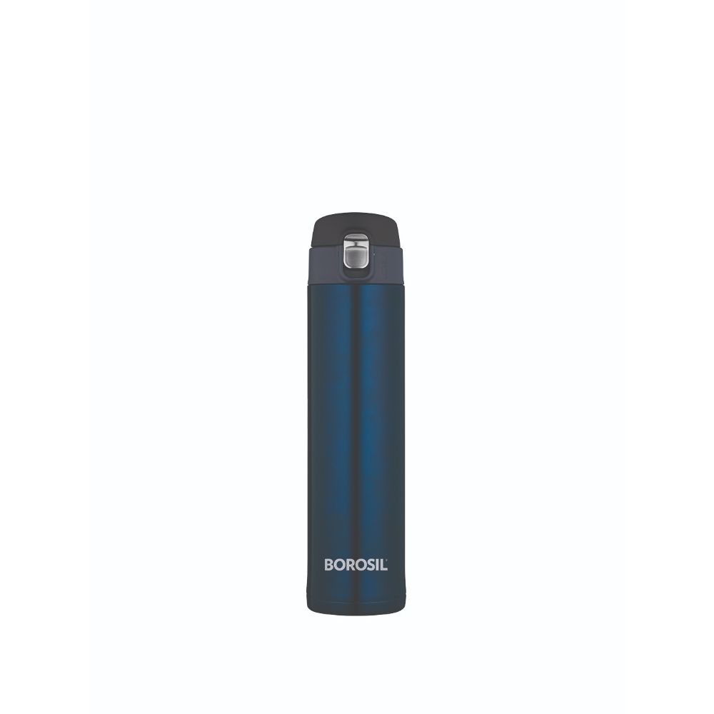 Borosil Hydra Nova Stainless Steel Vacuum Insulated Flask Water Bottle, 500 ML, Blue