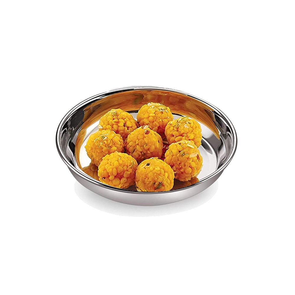 HAZEL Designer Steel Dishes / Plates - 6 Pcs Set - Medium - B Halwa S6 - NAE268