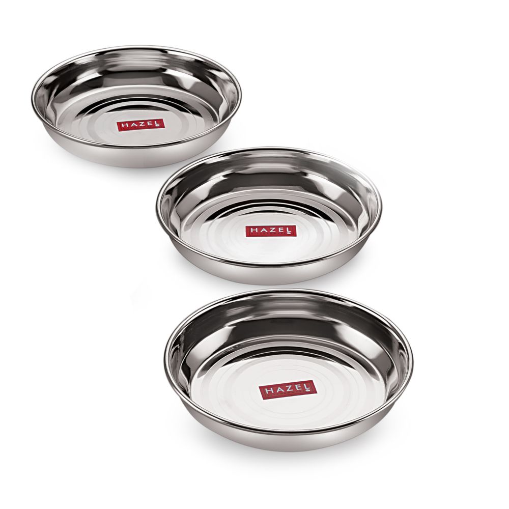 HAZEL Designer Steel Dishes / Plates - 6 Pcs Set - Large.