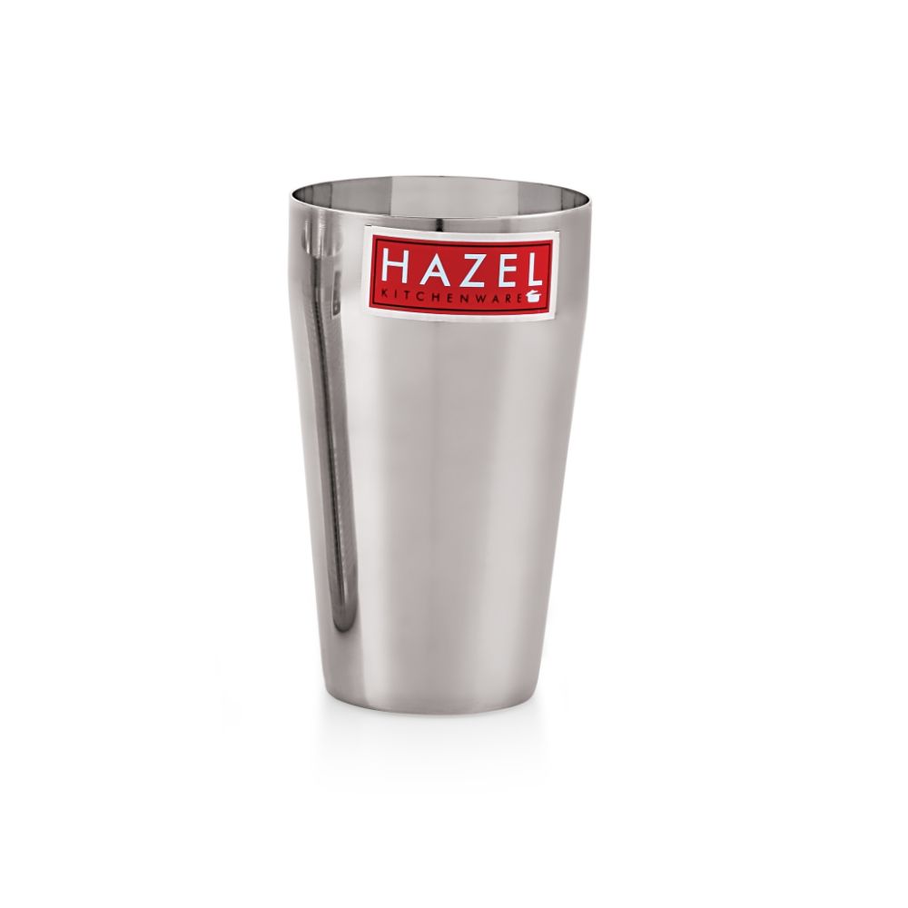 HAZEL Stainless Steel Plain Traditional Jumbo Water Lassi Glass, 750 ML