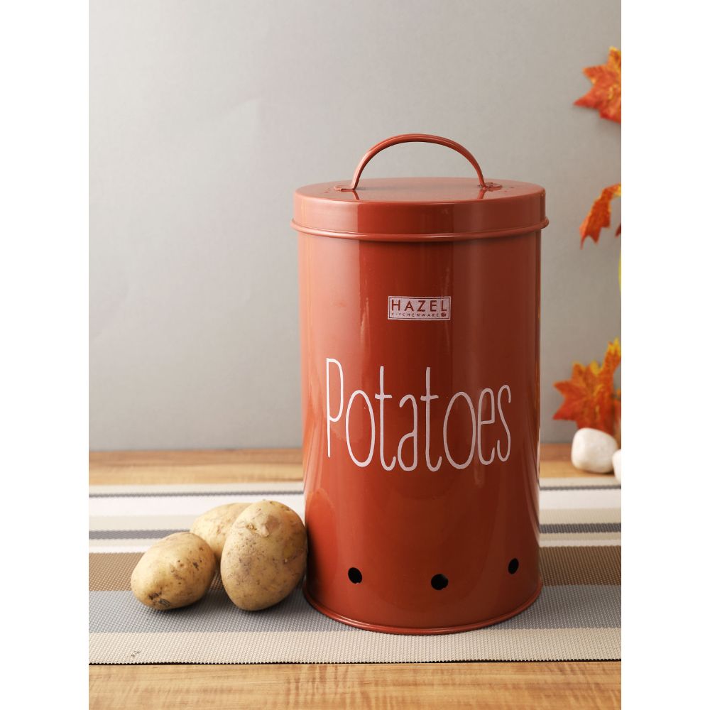 HAZEL Potato Storage Container For Kitchen | Container For Kitchen Storage | Food Grade Storage Container with Lid, 2.2 kg to 3 kg ML, Red