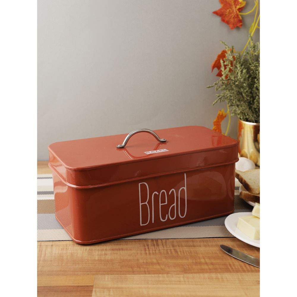 HAZEL Bread Box with Handle Lid | Bread Storage Box For Kitchen | Bread Dispenser Box | Food Grade Storage Box For Kitchen, 4100 ML, Red