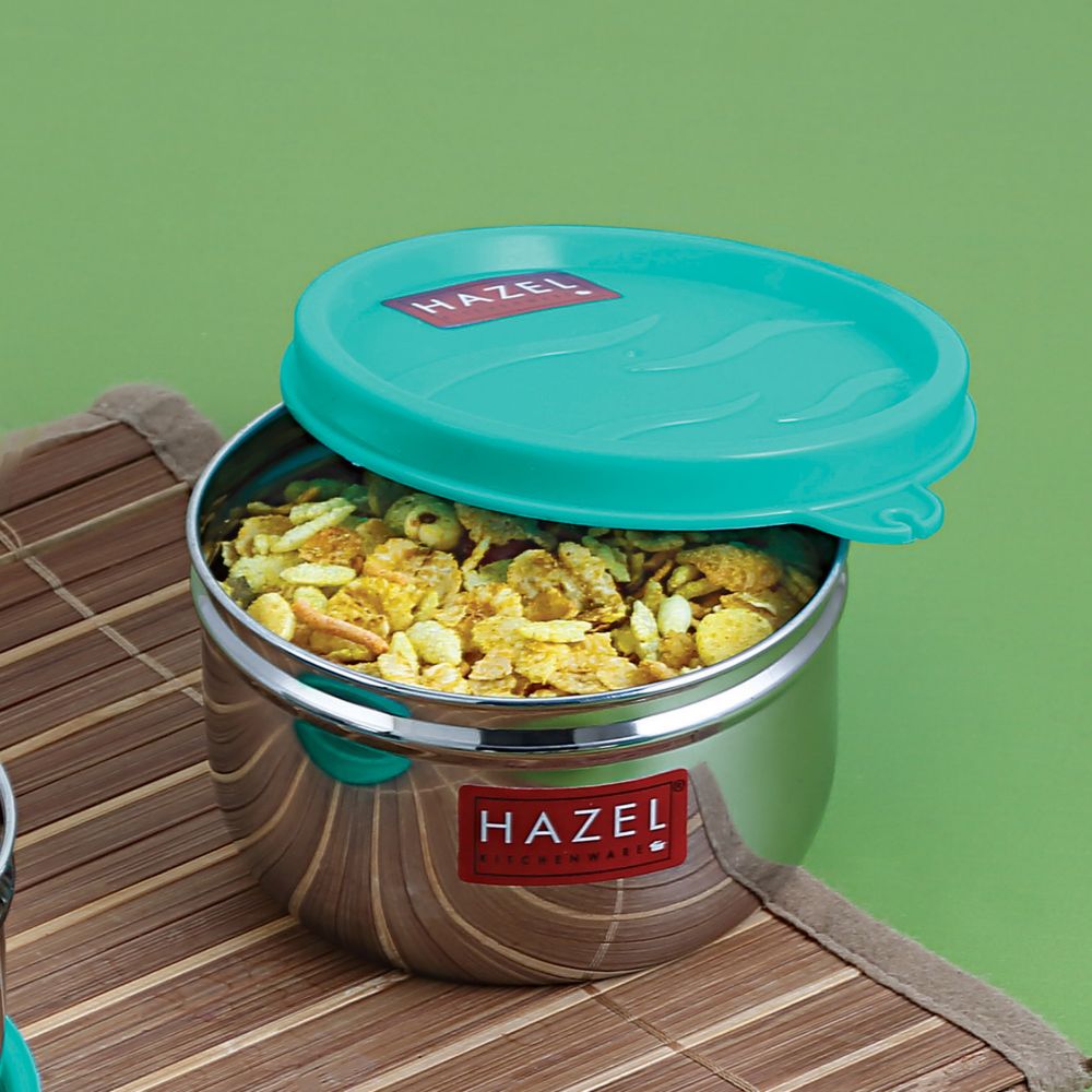 HAZEL Stainless Steel Container for Lunch Box & Kitchen Storage with Air Tight Lid | Storage Containers for Kitchen | Fridge Organizer, 250 ML