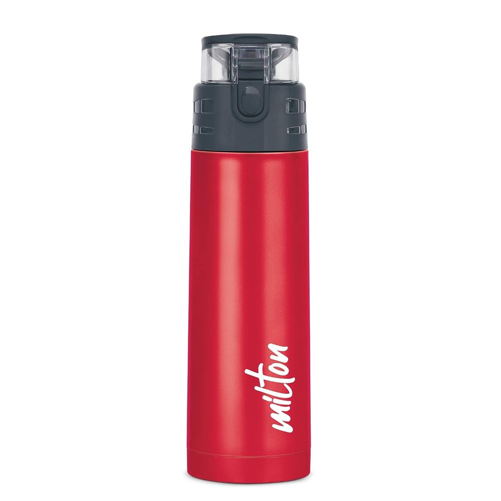 Milton Atlantis 400 Thermosteel Insulated Water Bottle, 350 ml, Red | Hot and Cold | Leak Proof | Office Bottle | Sports | Home | Kitchen | Hiking | Treking | Travel | Easy to Carry | Rust Proof