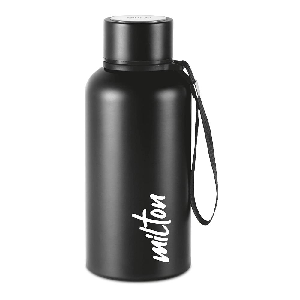 Milton Aura 500 Thermosteel Bottle, 520 ML, Black | 24 Hours Hot and Cold | Easy to Carry | Rust Proof | Leak Proof | Tea | Coffee | Office| Gym | Home | Kitchen | Hiking | Trekking | Travel Bottle