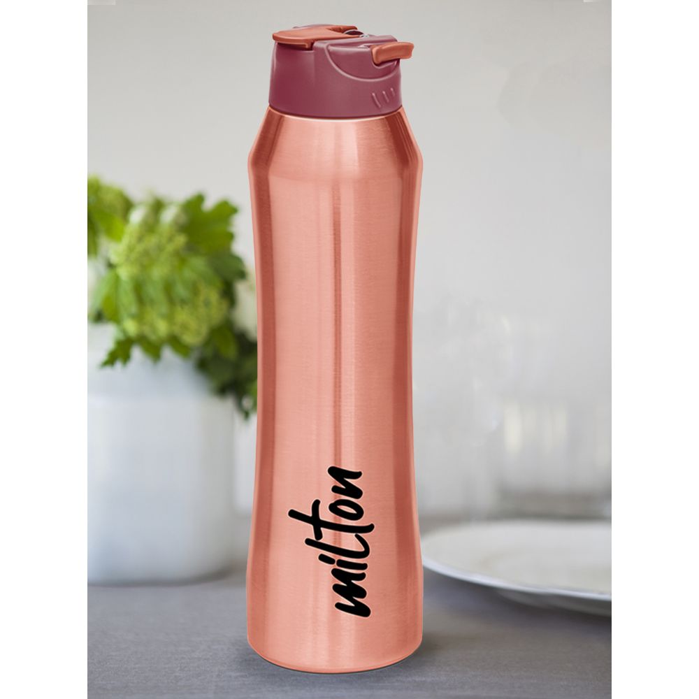 Milton Stark-900 Thermosteel Water Bottle Hot & Cold Vacuum Insulated Flask, 800 ML, Rose Gold