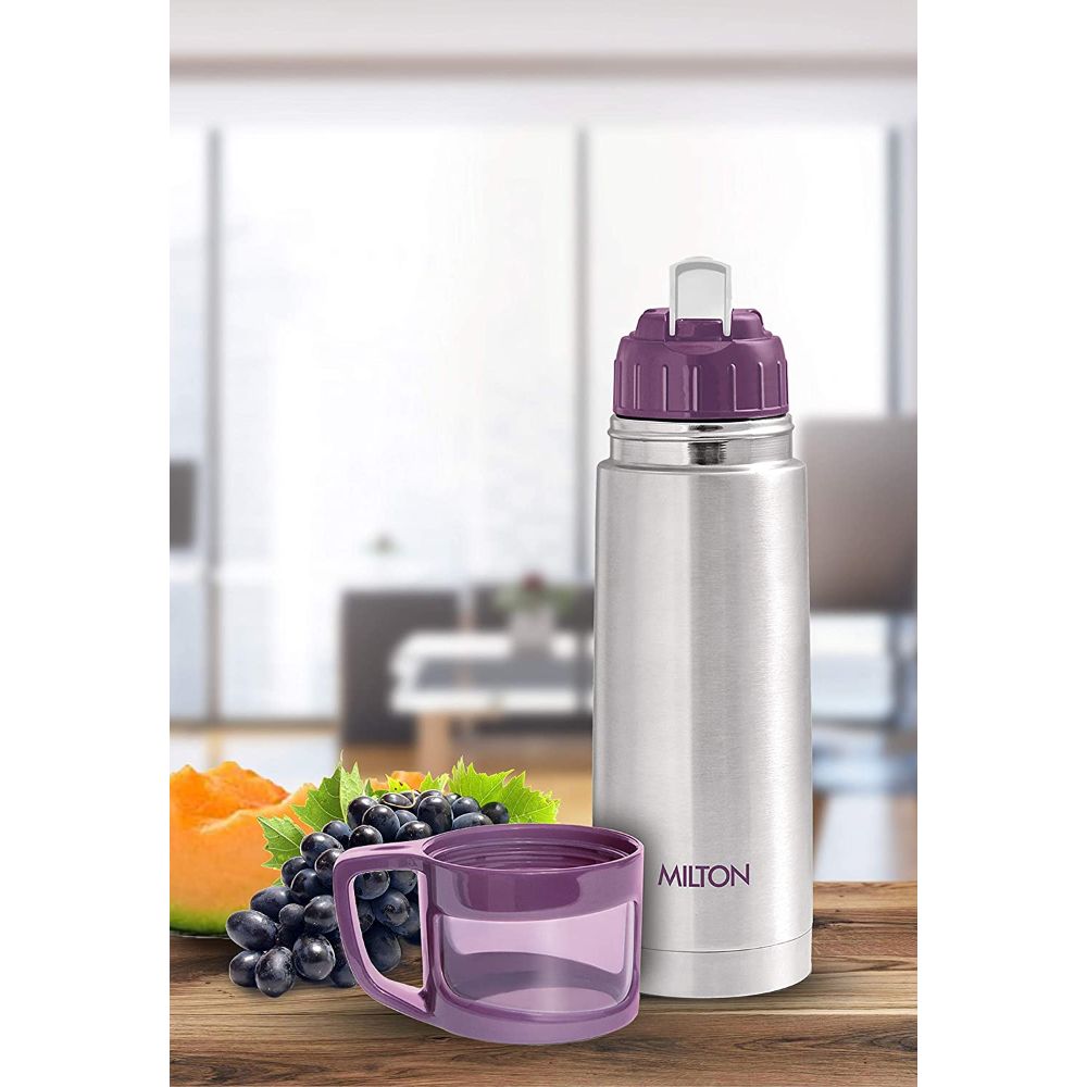 Milton Thermosteel Glassy Drinking Cup Lid, 350 ml, Purple