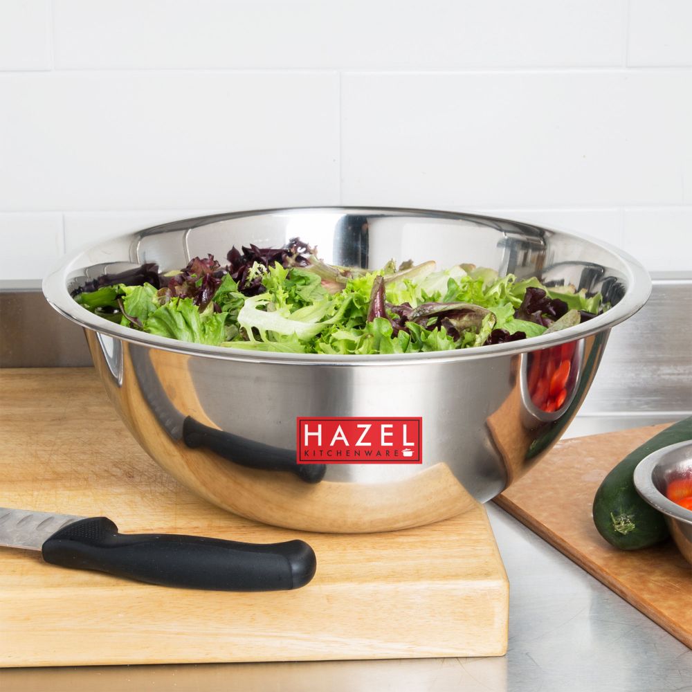 HAZEL Stainless Steel Mixing Bowl | Mixing Bowl for Cake Batter | Kitchen and Baking Accessories Items, 3300 ML