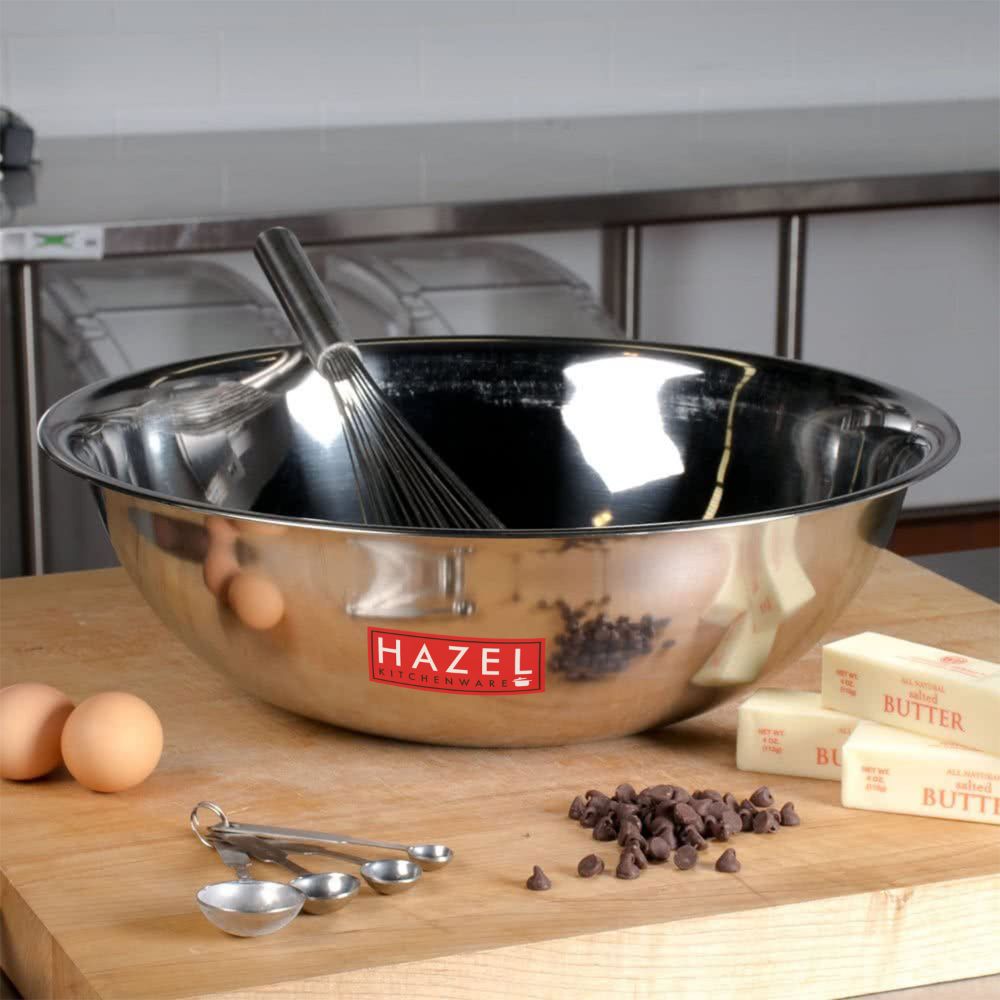 HAZEL Stainless Steel Mixing Bowl | Mixing Bowl for Cake Batter | Kitchen and Baking Accessories Items, 4100 ML