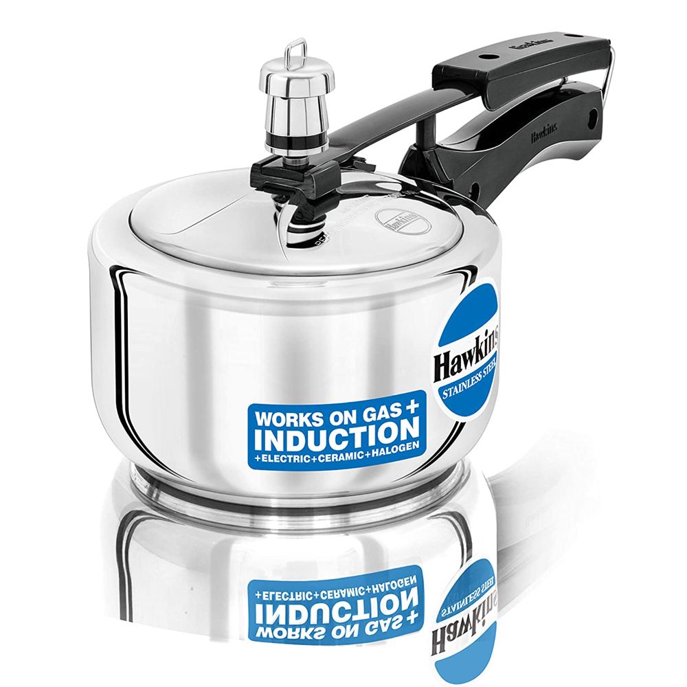 Hawkins 1.5 Litre Pressure Cooker, Stainless Steel Inner Lid Cooker, Induction Cooker, Small Cooker, Silver (HSS15)