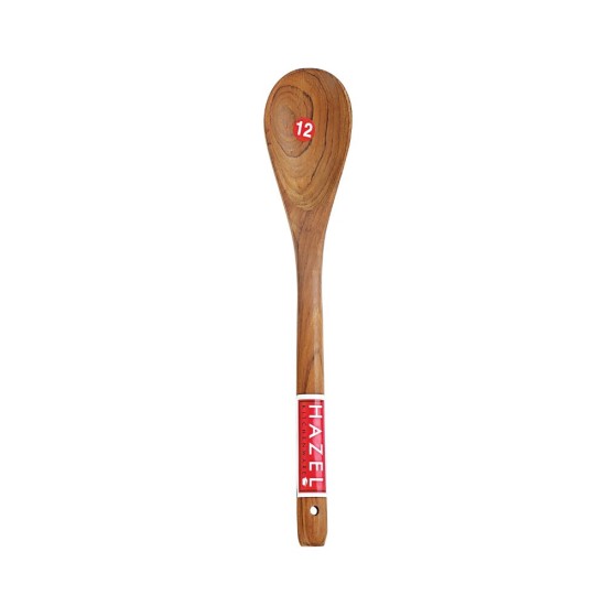 HAZEL Wooden Oval Spatula Scoup Non Stick One Piece Cooking Serving Spoon Kitchen Tools Utensil, Small Size