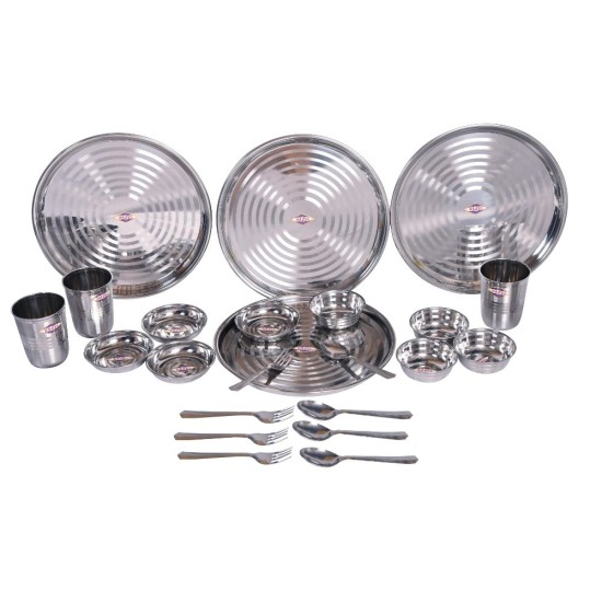 HAZEL Stainless Steel Dinner Set 24 Pcs Designer Gift Set