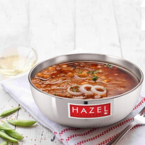 HAZEL Aluminium Kadai Without Handle| Tasla Kadhai, 1500 ml with 4 mm Thickness and Round Bottom | Multipurpose Food-Grade Aluminium Heavy Bottom Cookware