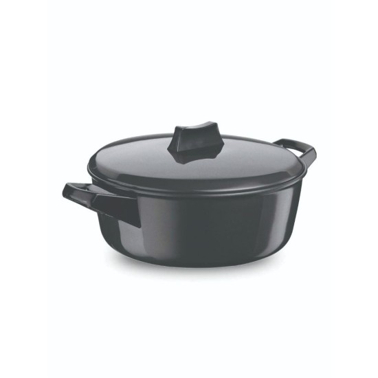 Hawkins Futura 3 Litre Cook n Serve Bowl, Hard Anodised Saucepan with Hard Anodised Lid, Sauce Pan for Cooking and Serving, Black (ACB30) (Aluminium)