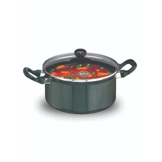 Hawkins Futura 3 Litre Cook n Serve Stewpot, Non Stick Pot with Glass Lid, Cooking Pot with Lid, Black (NST30G)