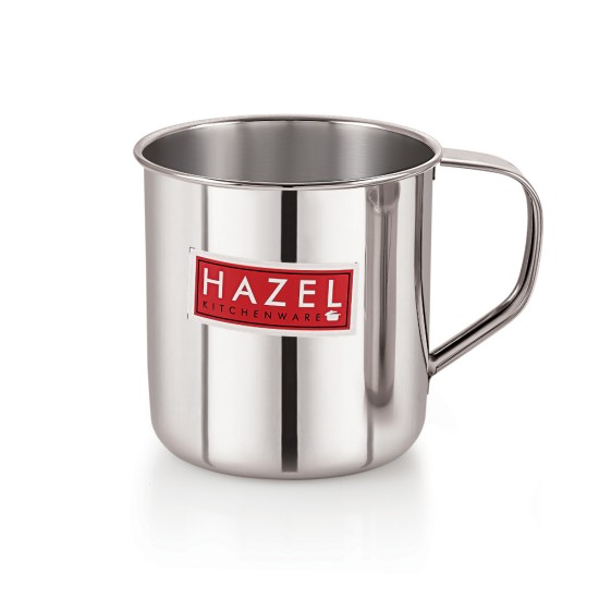 HAZEL Stainless Steel Multipurpose Mug Bucket Shower Bathroom For Home Daily Use Strong and Sturdy, 900 ml, Silver