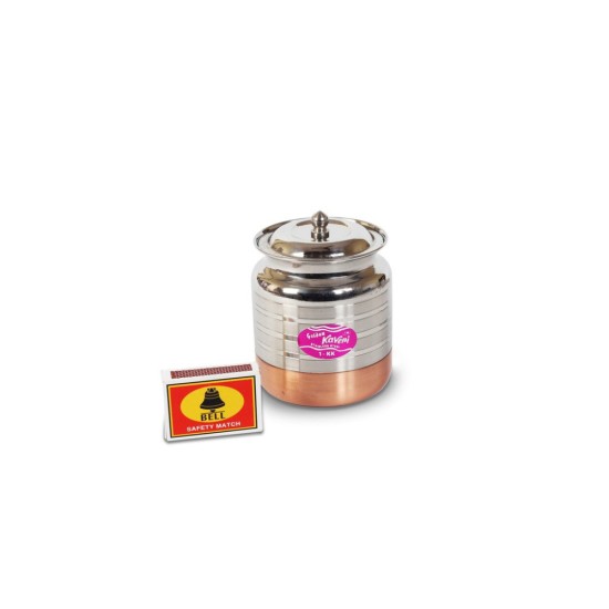 Kaveri Stainless Steel Copper Bottom Kitchen Storage Ghee Dani Oil Pot Container, 300 ML