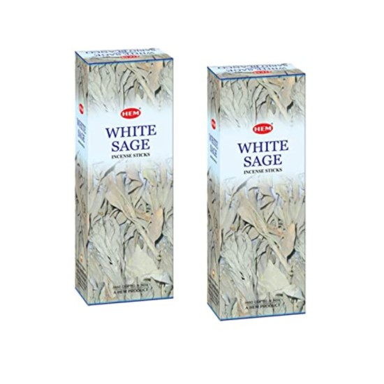 HEM White Sage Incense Sticks Agarbatti Set of 2 (120 Sticks) 