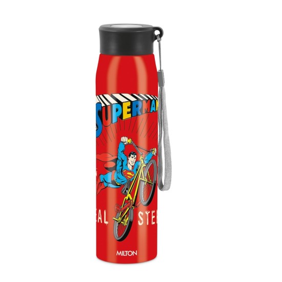 MILTON Handy Design 850 Stainless Steel Single walled Leak Proof Water Bottle, 780 ML, Red (Super Heroes - Superman)