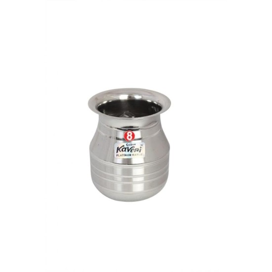 Kaveri Stainless Steel Water Storage Lota Chambu Kalash Container Tumbler, 400 ML