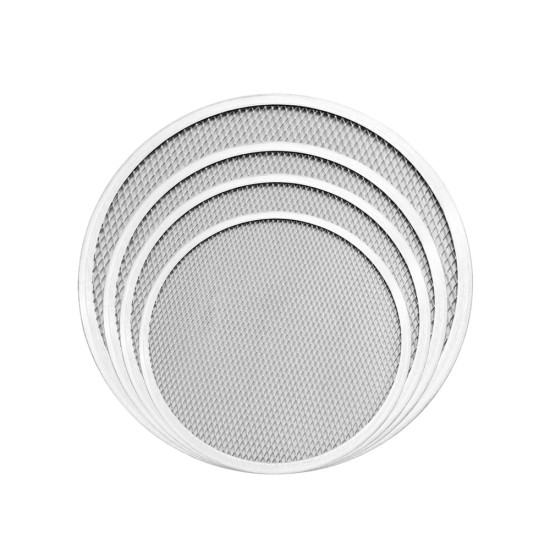 HAZEL Mesh Pizza Pan Aluminum Tray | Set of 4 Round Pizza Baking Screen for Crispy Crust (7 inch, 8 inch, 9 inch & 10 inch)